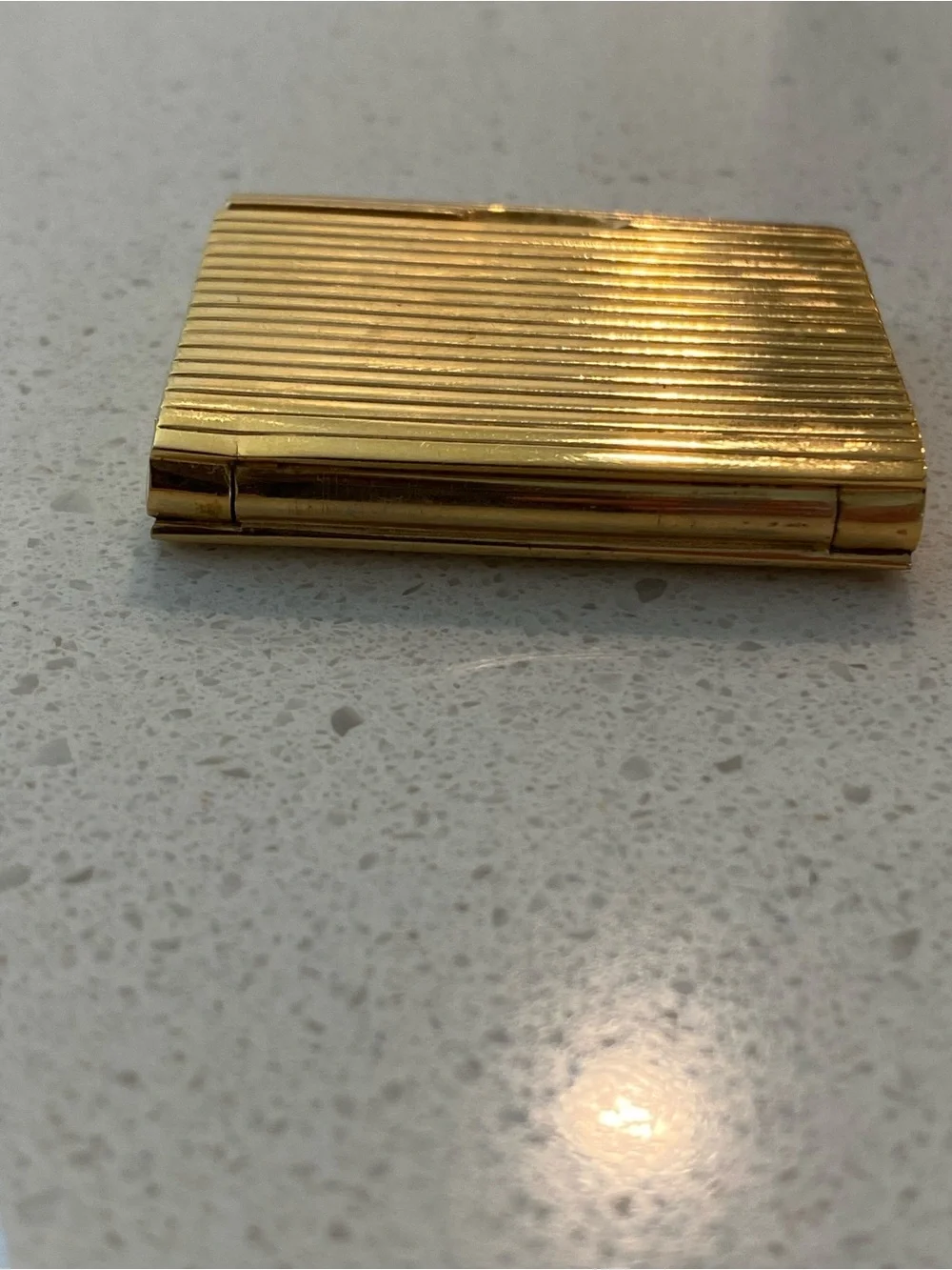Aramis Gold Striped Solid Cologne Compact, 24K GOLD electroplated striated